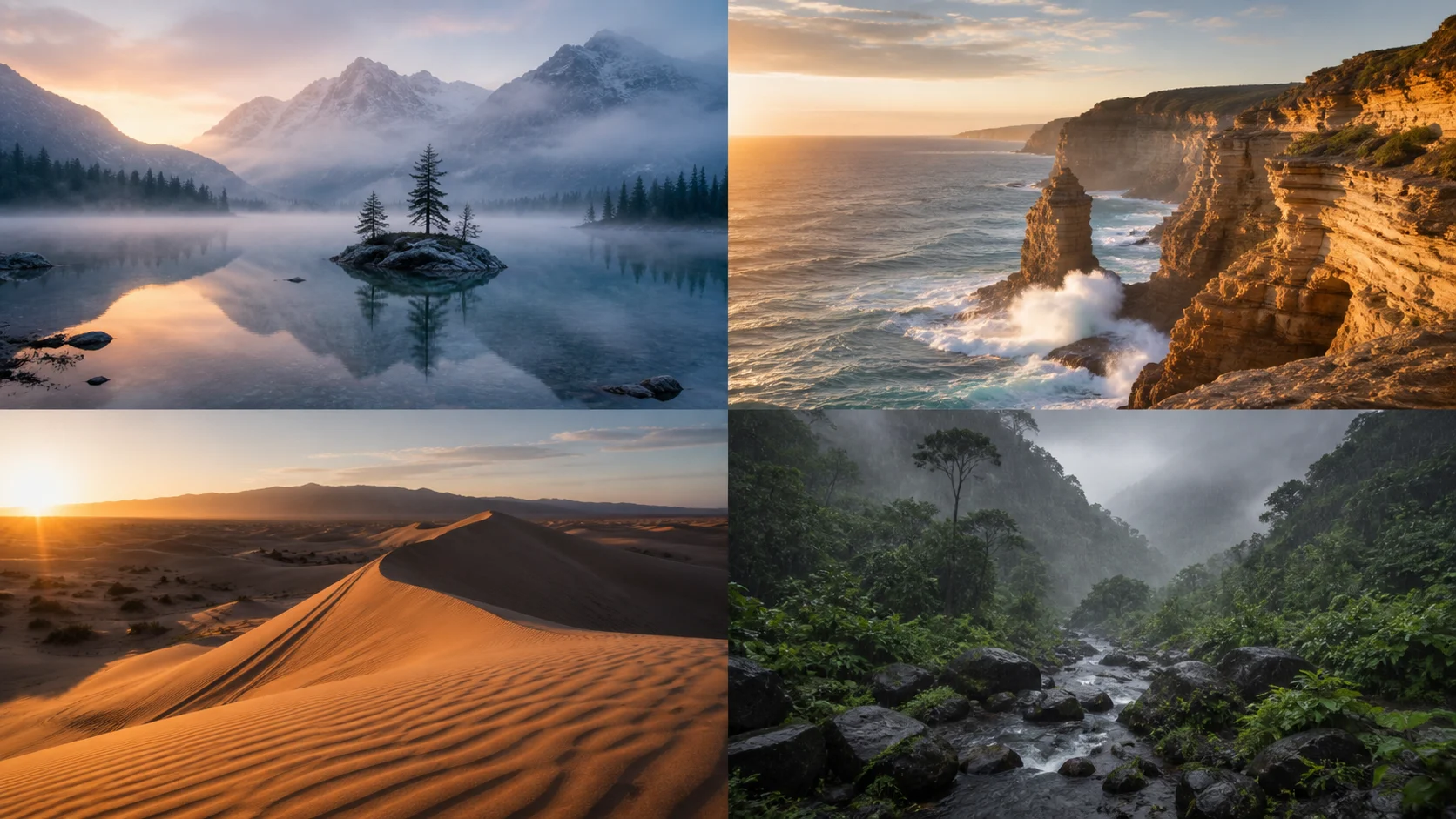 A landscape image sheet demonstrating natural atmosphere and depth