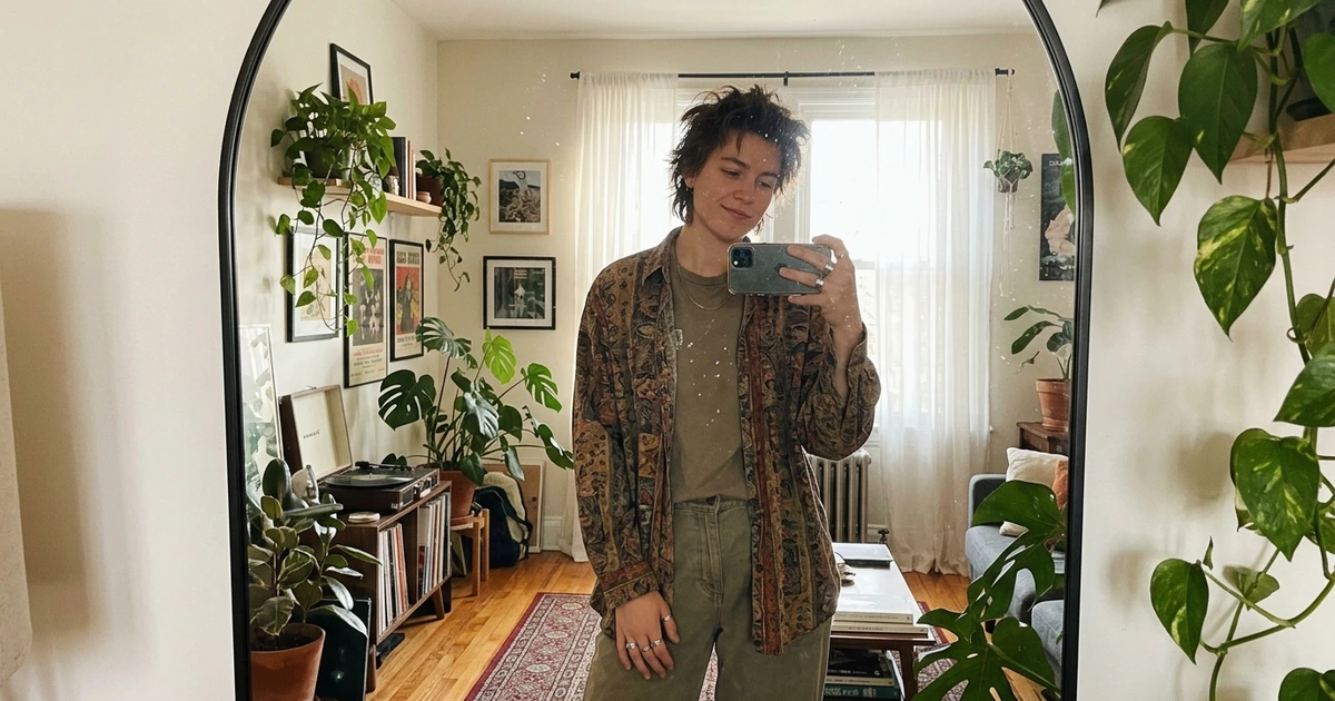 Authentic AI selfie and mirror photo prompts guide with realistic phone camera optics