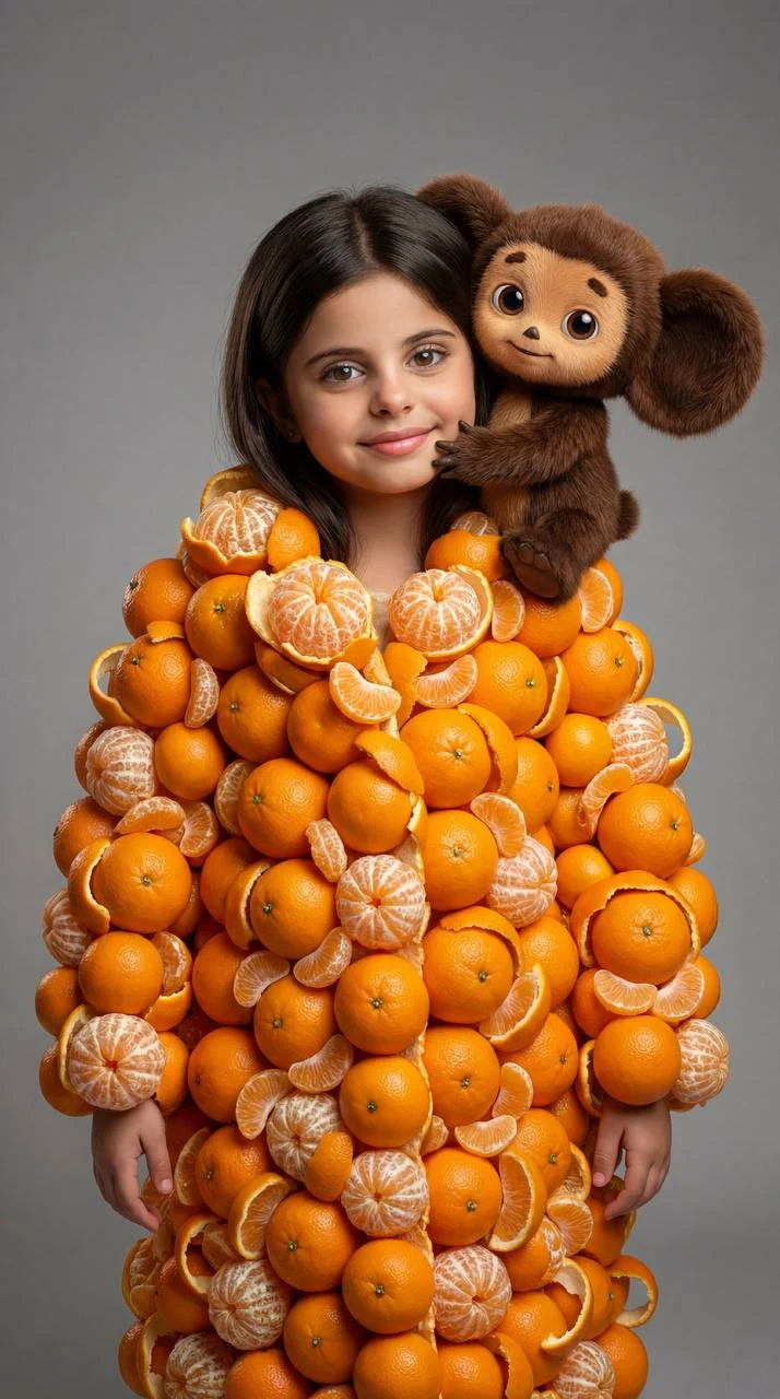 Cheburashka Orange Fruit Portrait