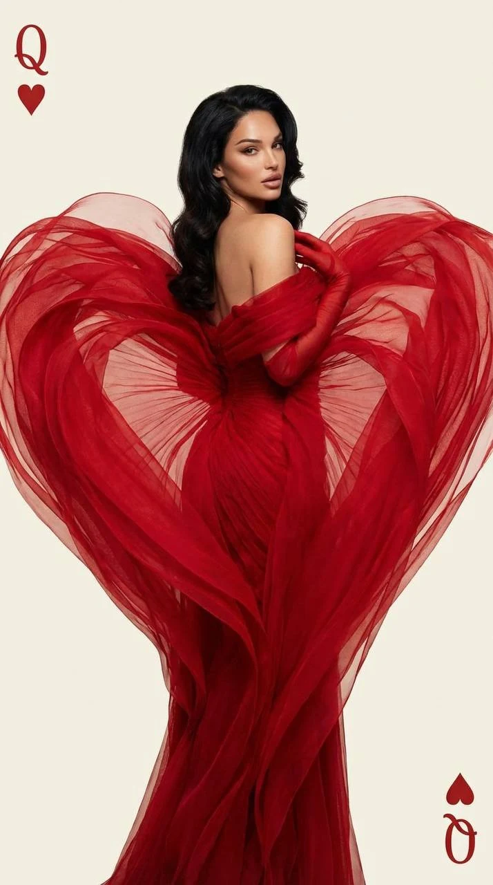 Luxury Queen of Hearts Fashion Editorial