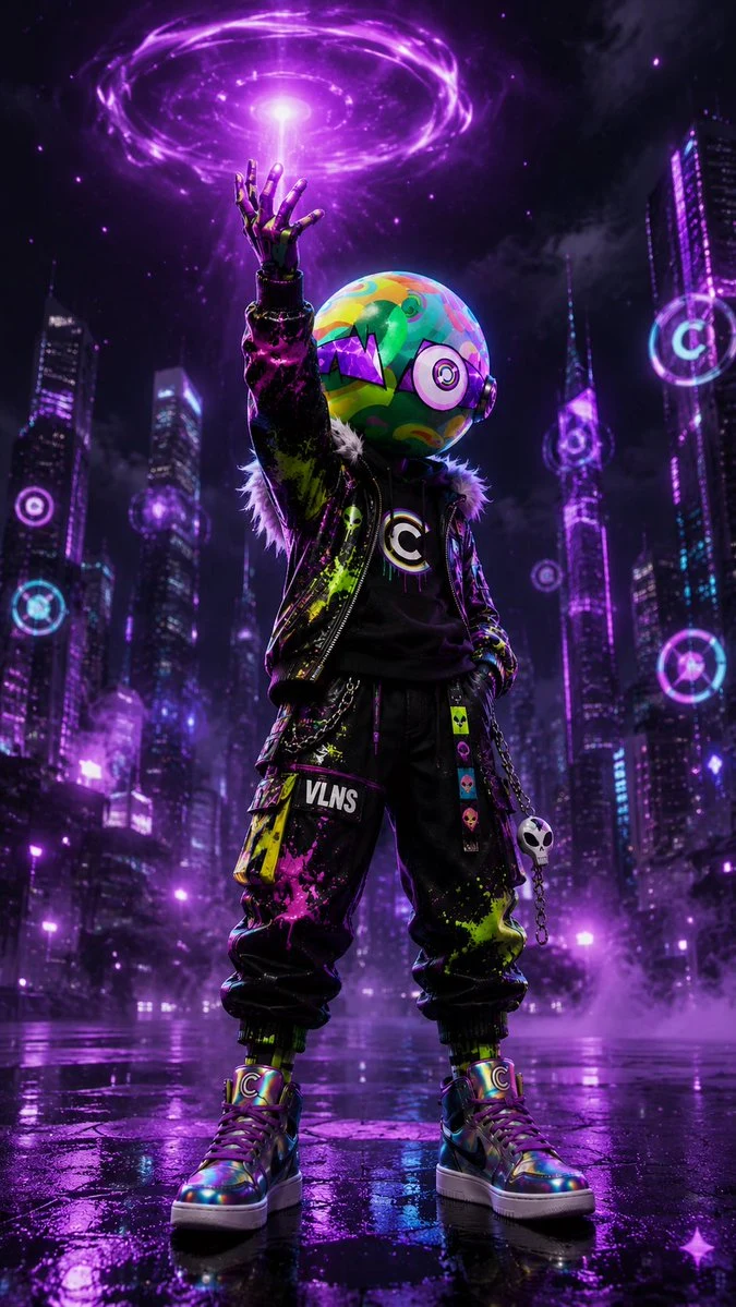 Cyberpunk Vinyl Toy Character Summon Poster