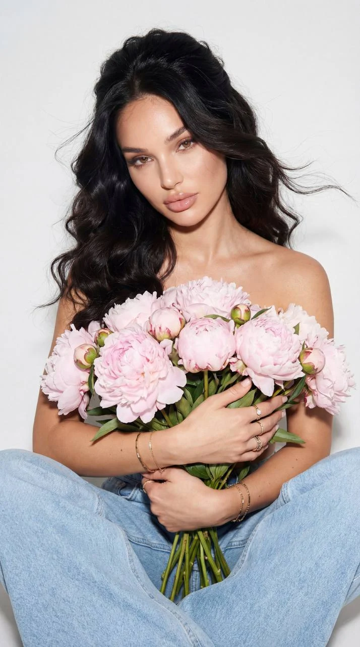 Y2K Aesthetic Floral Peony Portrait