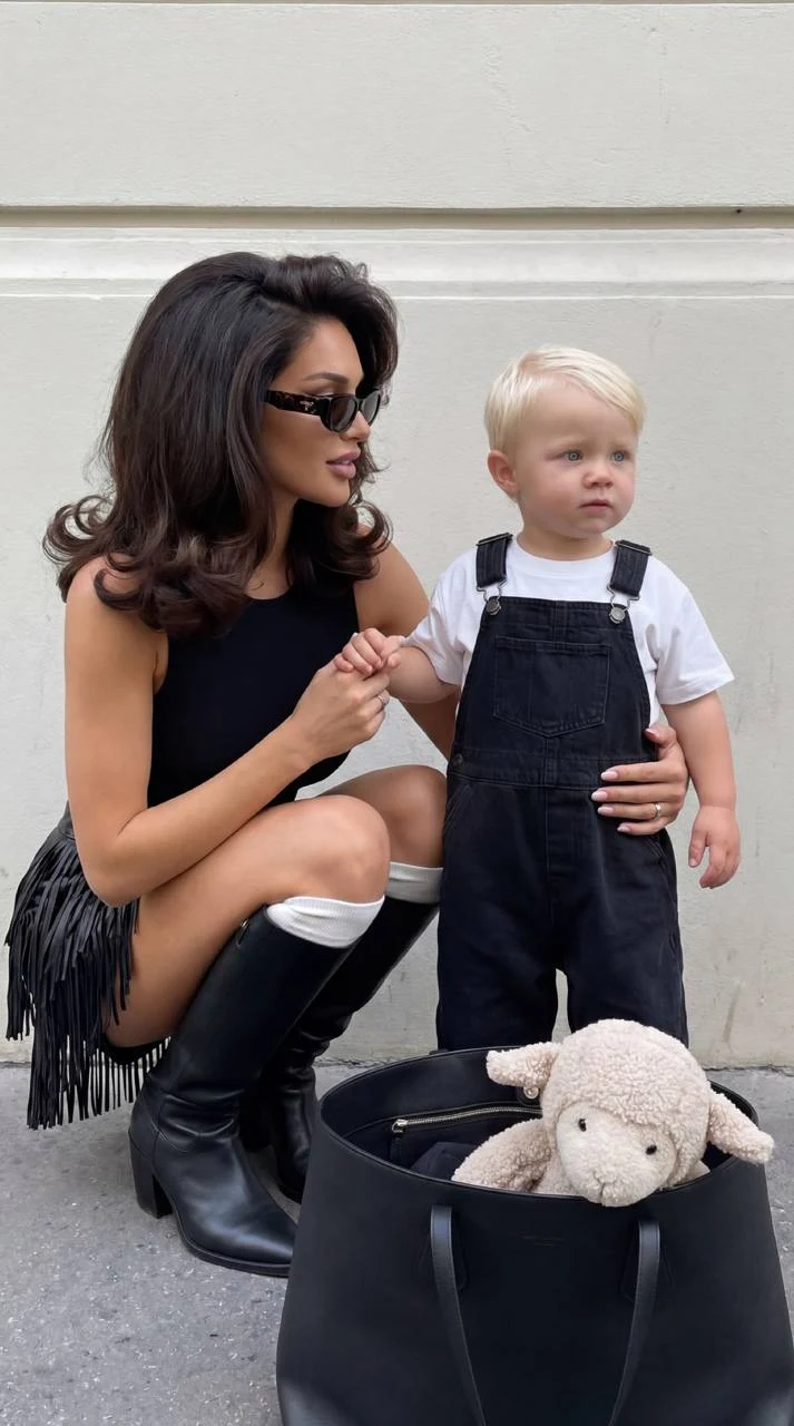 Stylish Mother and Son Urban Fashion