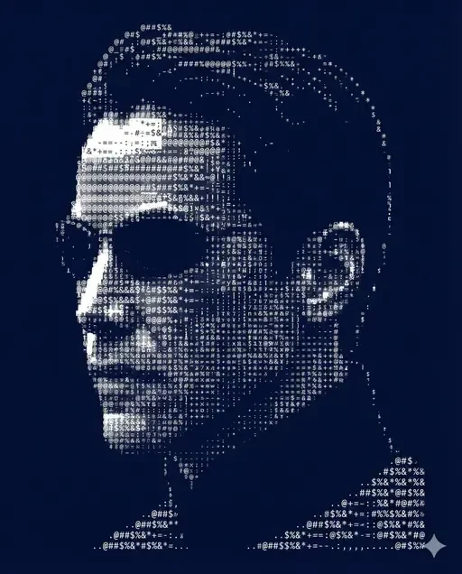 ascii art typographic profile portrait