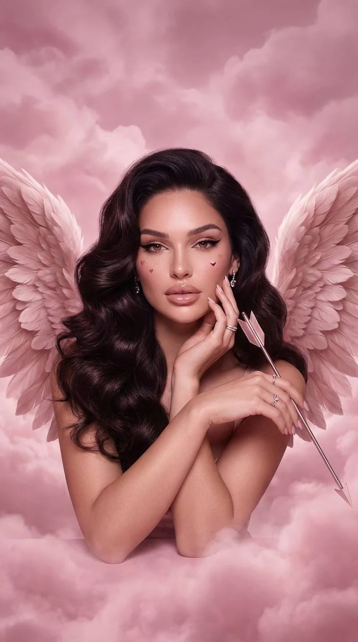 Modern Cupid High Fashion Beauty Portrait