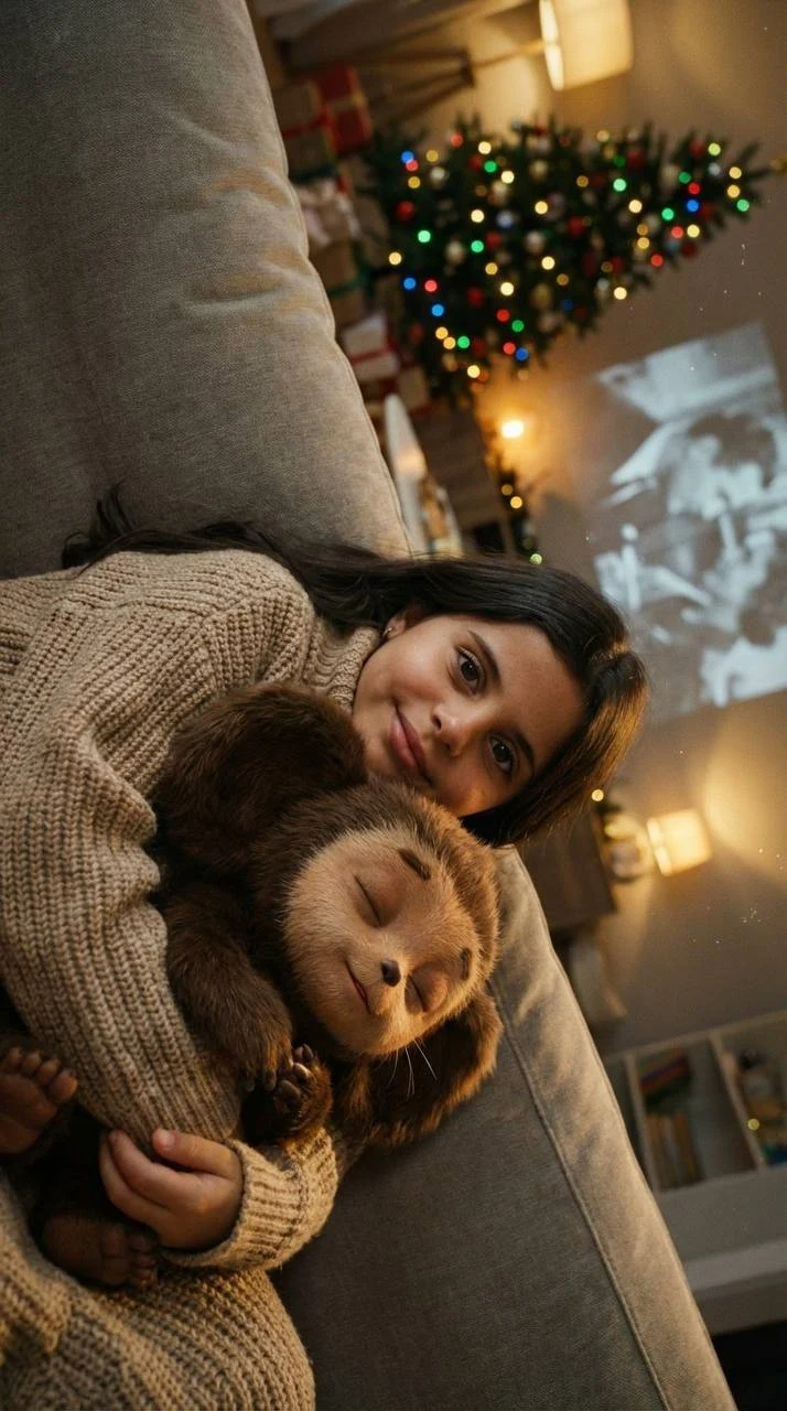 cozy winter evening with cheburashka