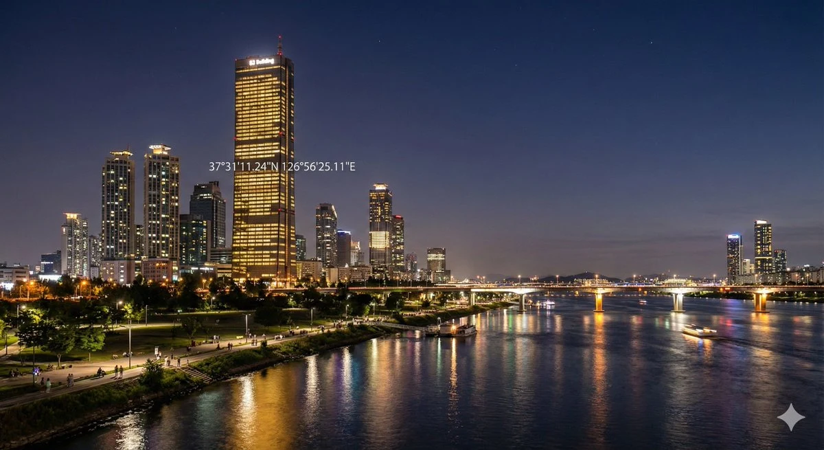City Skyline Night View Coordinates