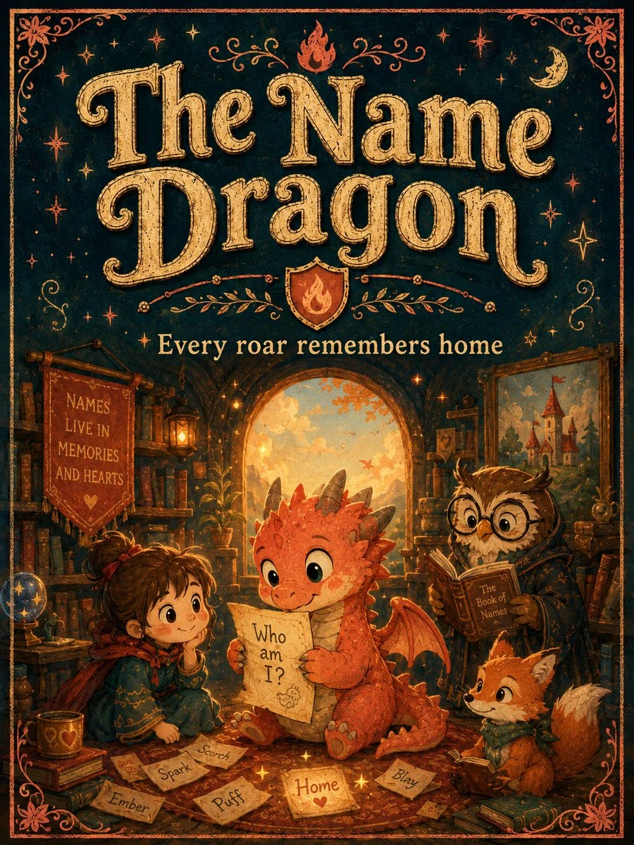 vintage fantasy dragon storybook poster