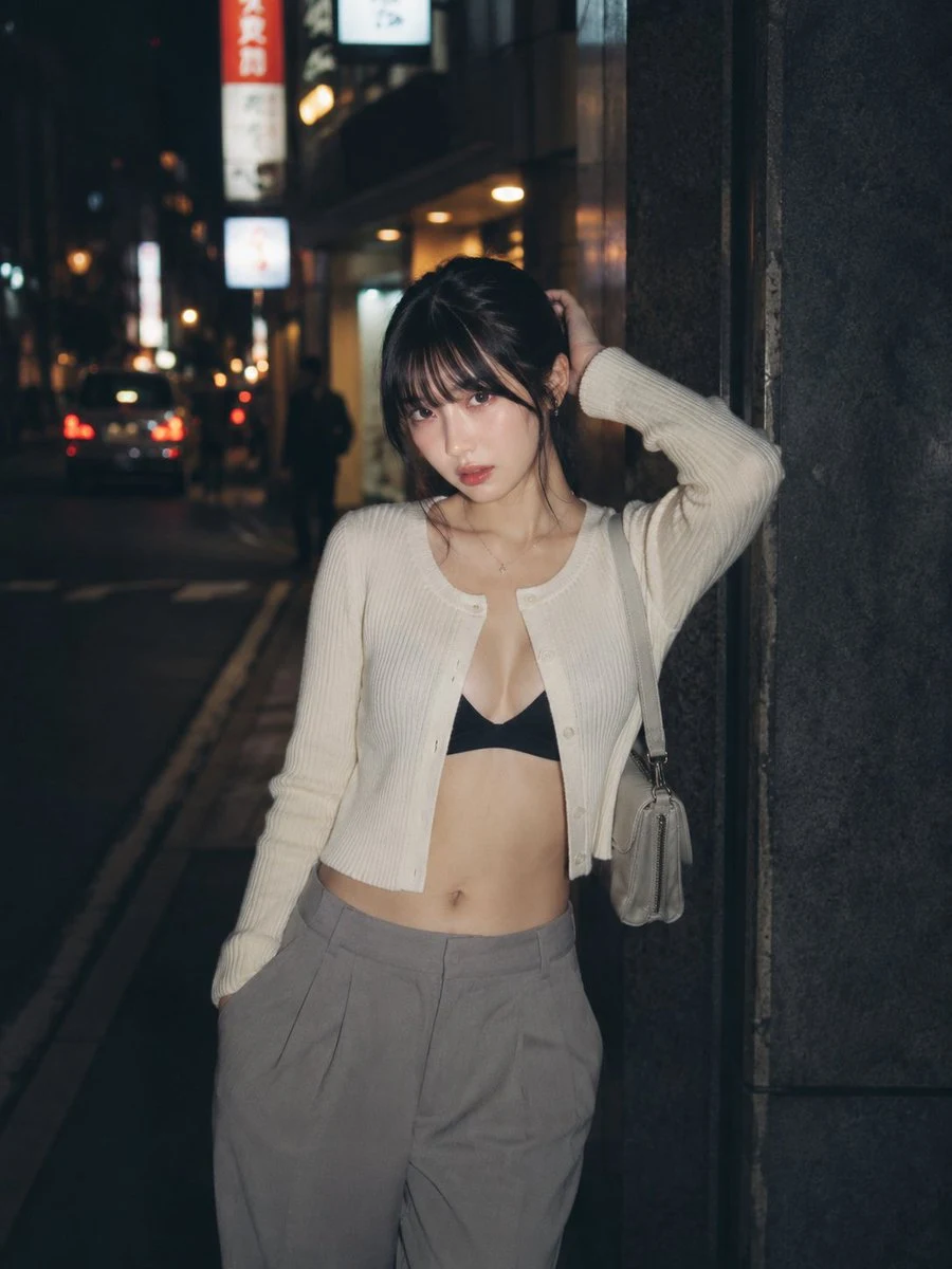 tokyo night alley portrait