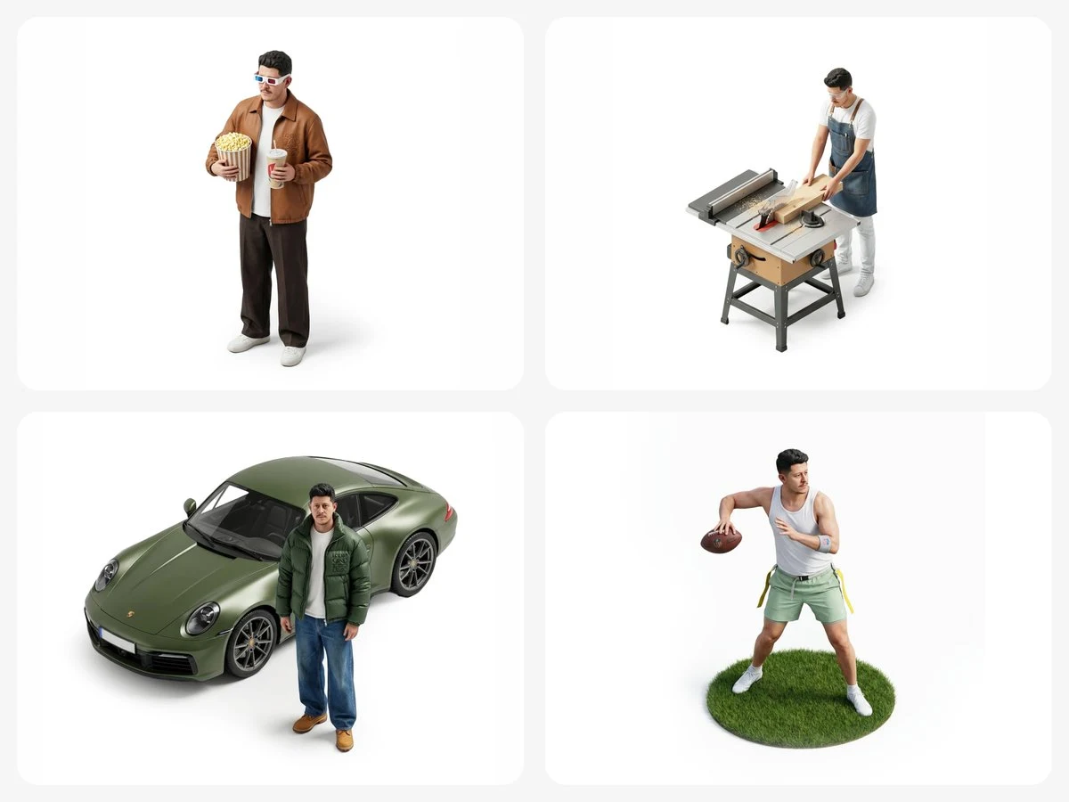 Isometric Realistic Figurine Character Prompt