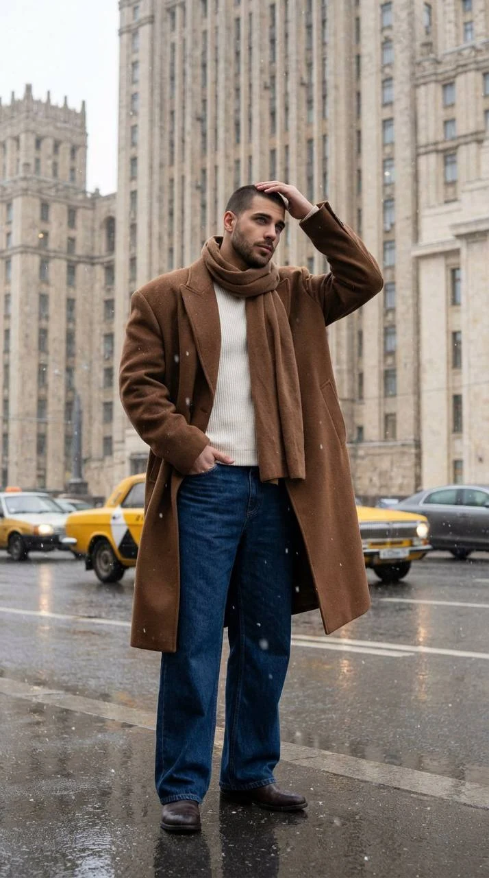 high-fashion male portrait in Moscow