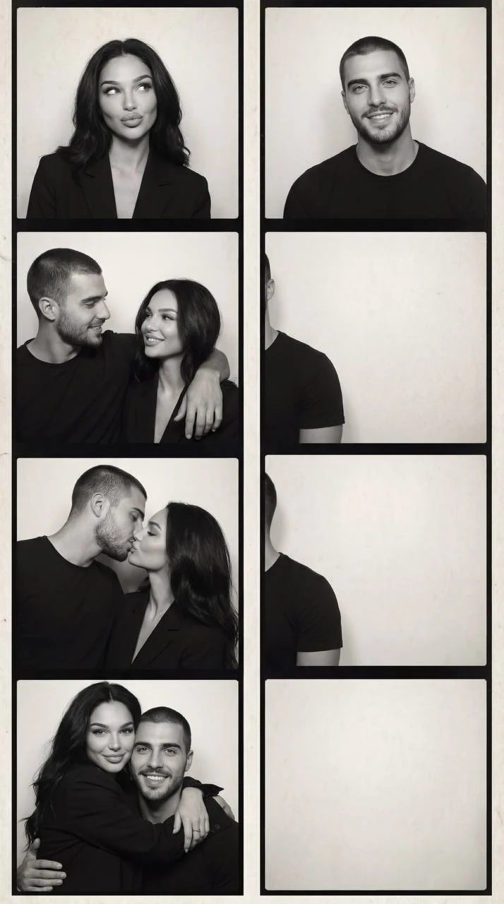 Vintage Phot Booth Strip Couple Narrative