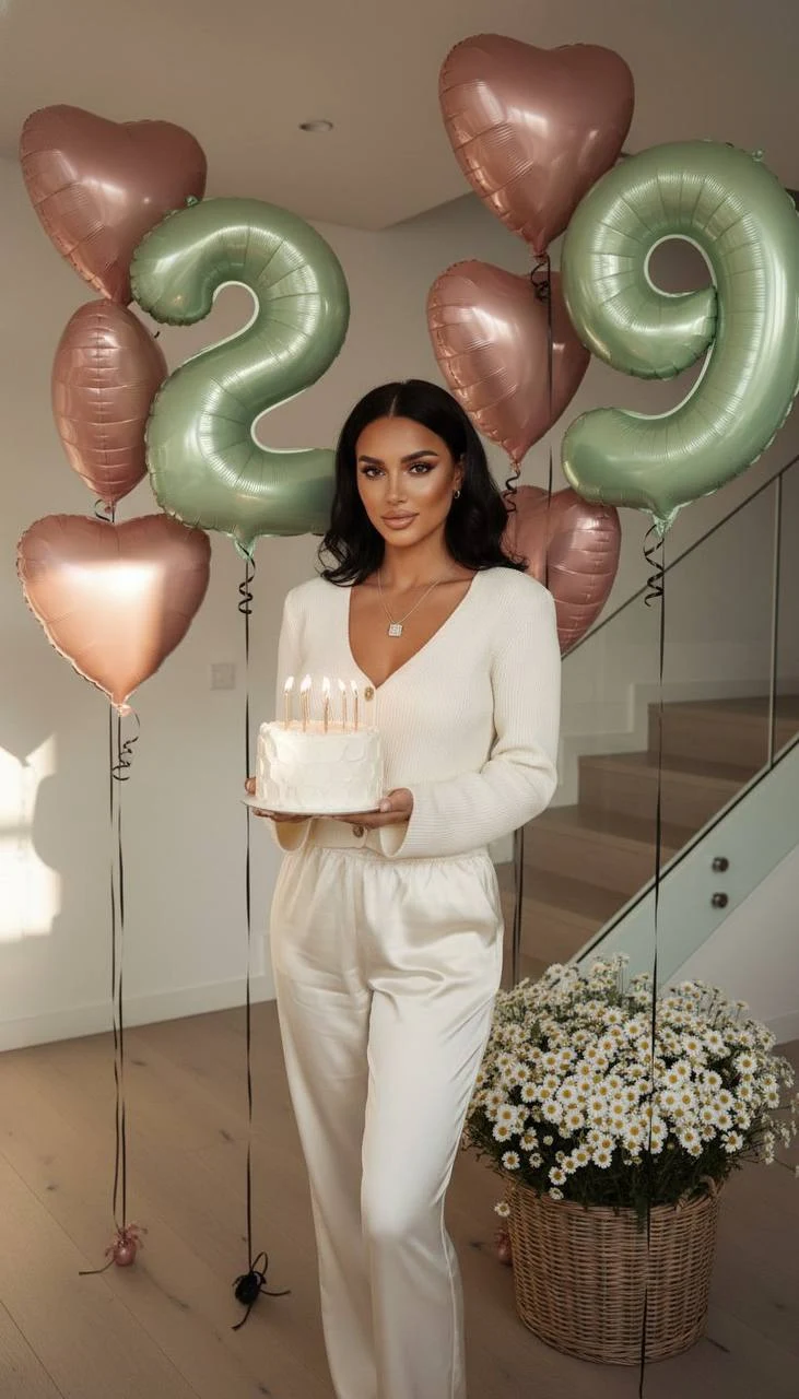 Woman Celebrating Birthday In Apartment