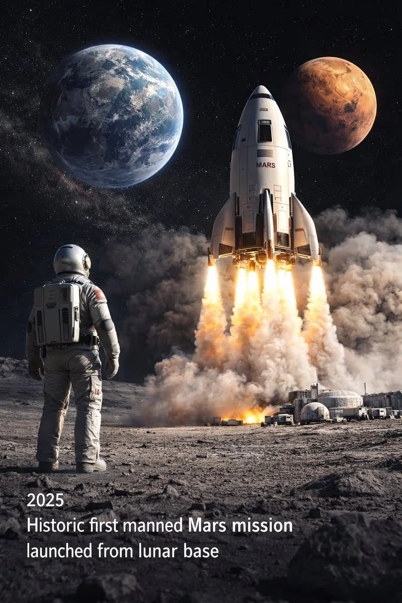 Historic First Manned Mars Mission Launch