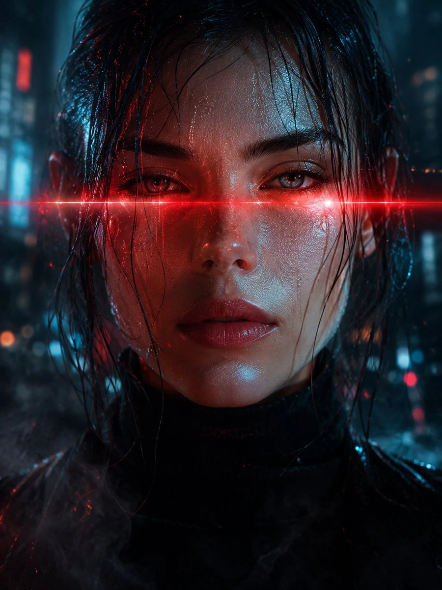 Cyberpunk Laser Eye Portrait