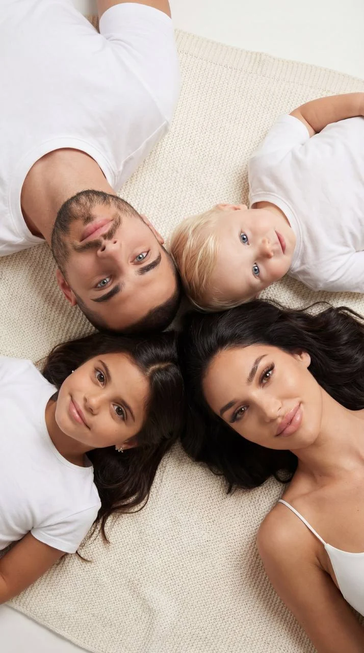 family studio overhead portrait