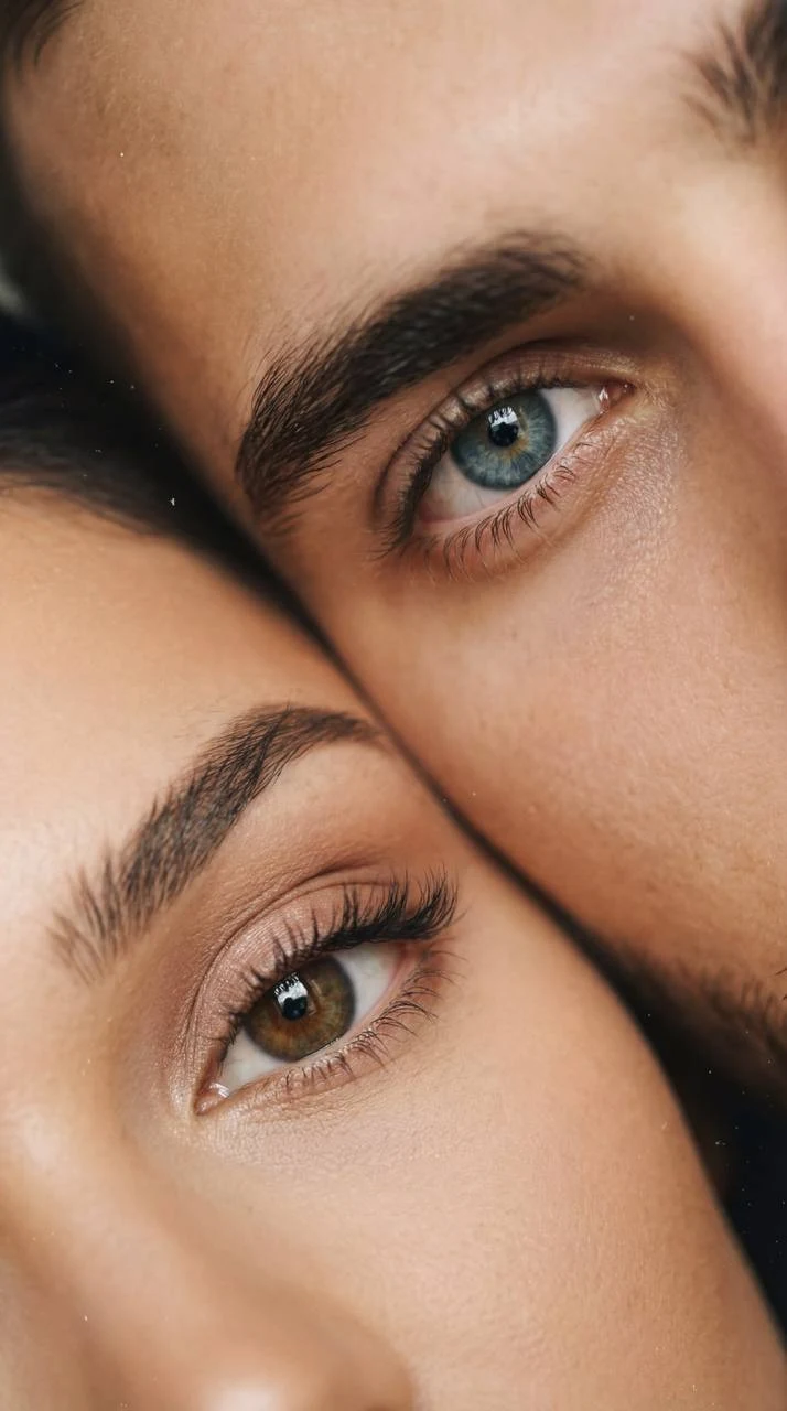 intimate macro couple eyes film aesthetic