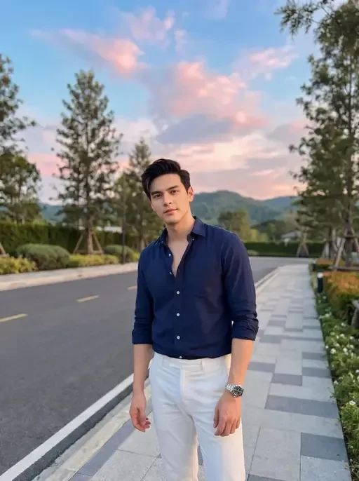 Stylish Man in Sunset Portrait