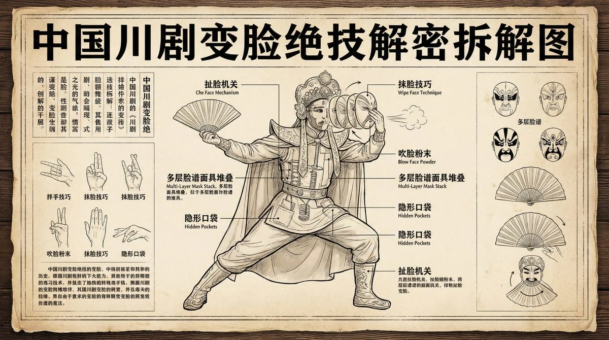 Suan Opera Face Changing Infographic