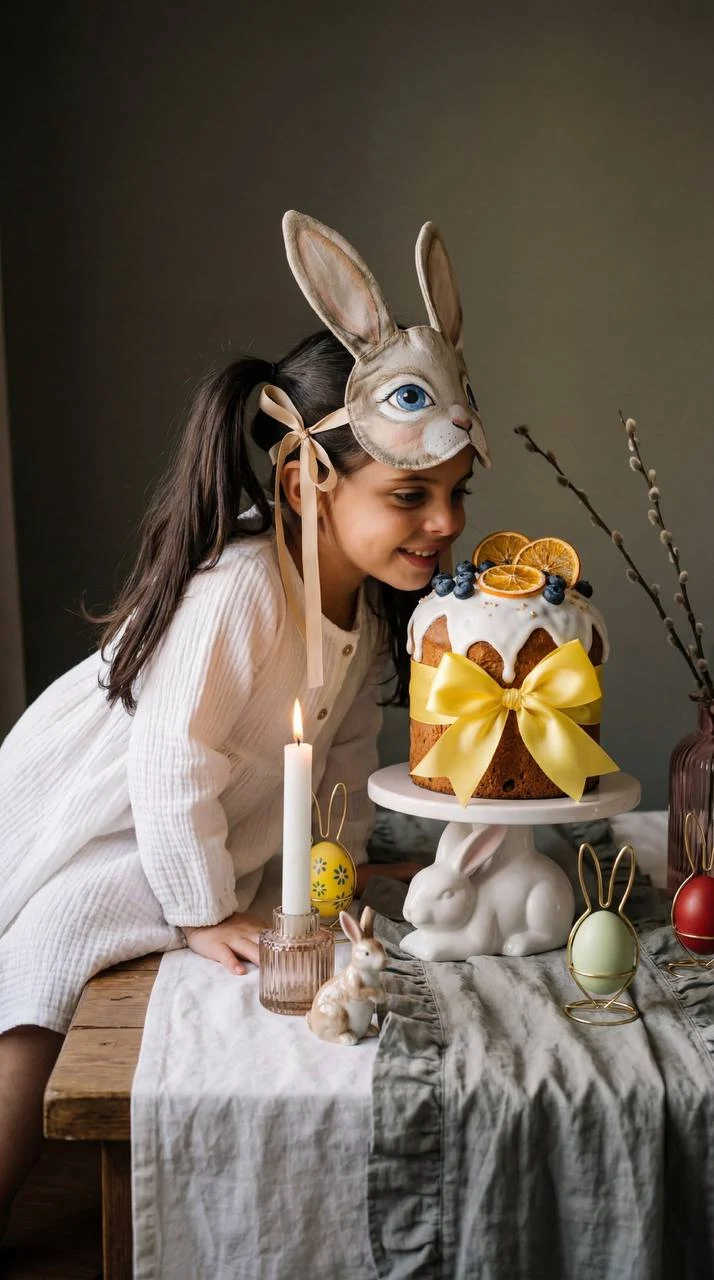 cottagecore easter celebration portrait