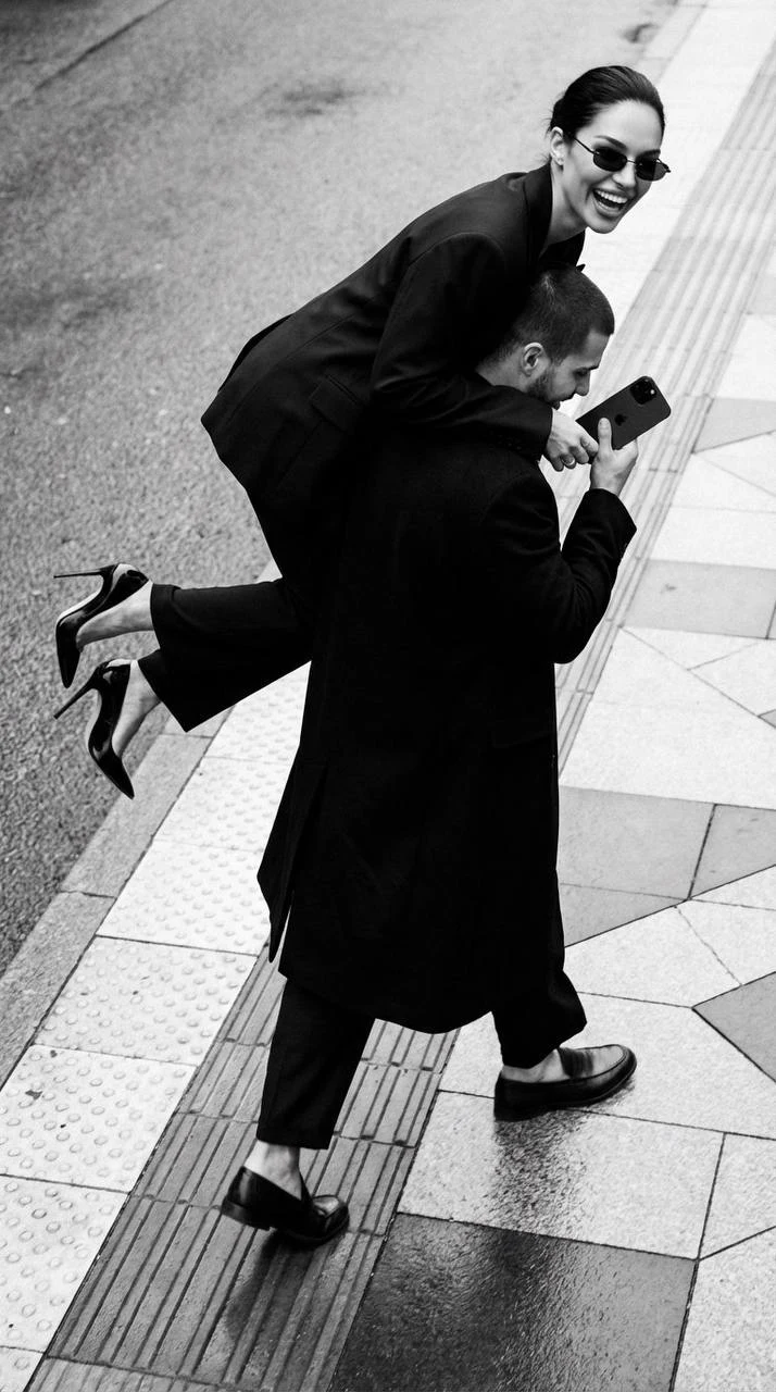 Stylish Couple Urban Street Fashion Photography