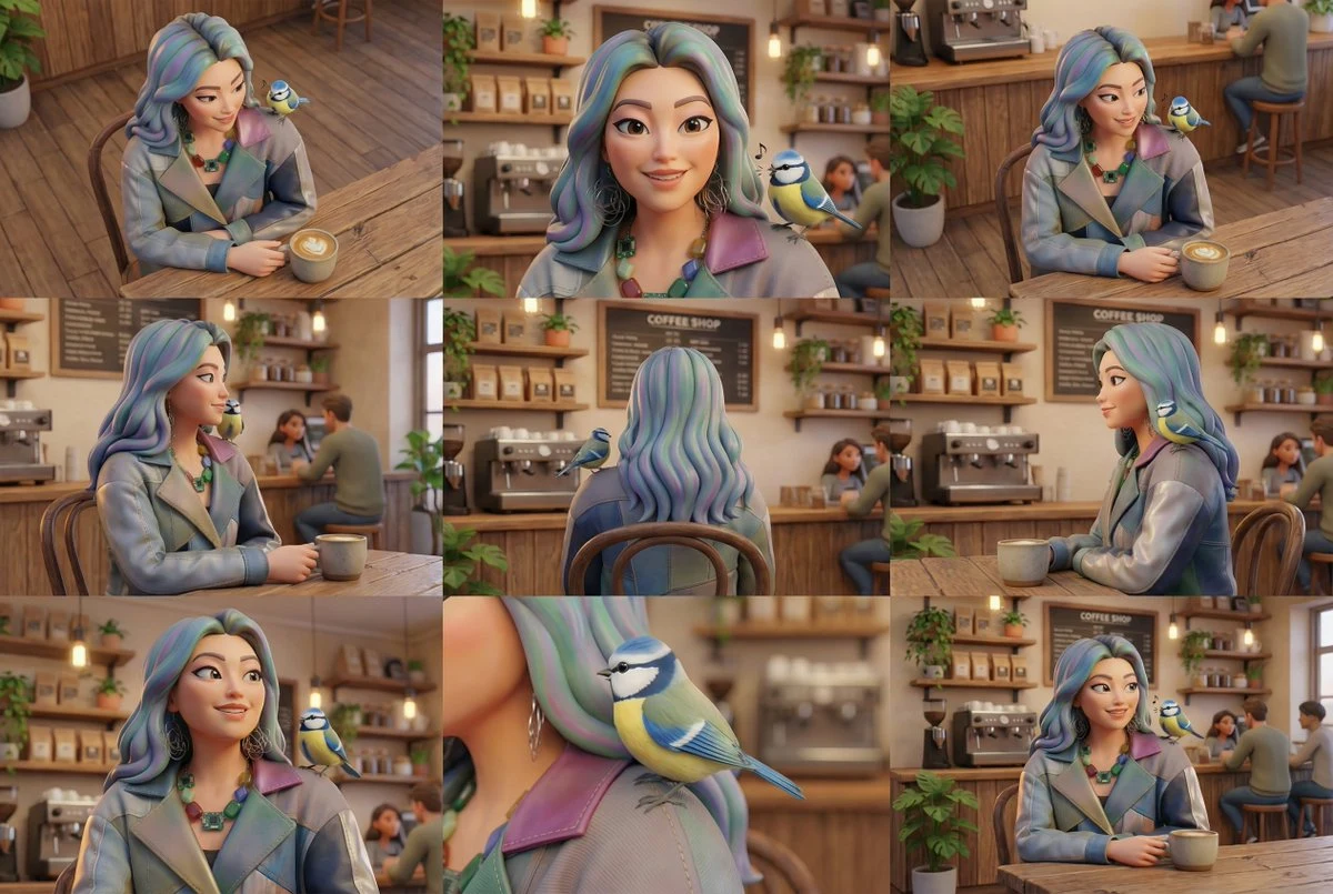 multi-angle character grid generation