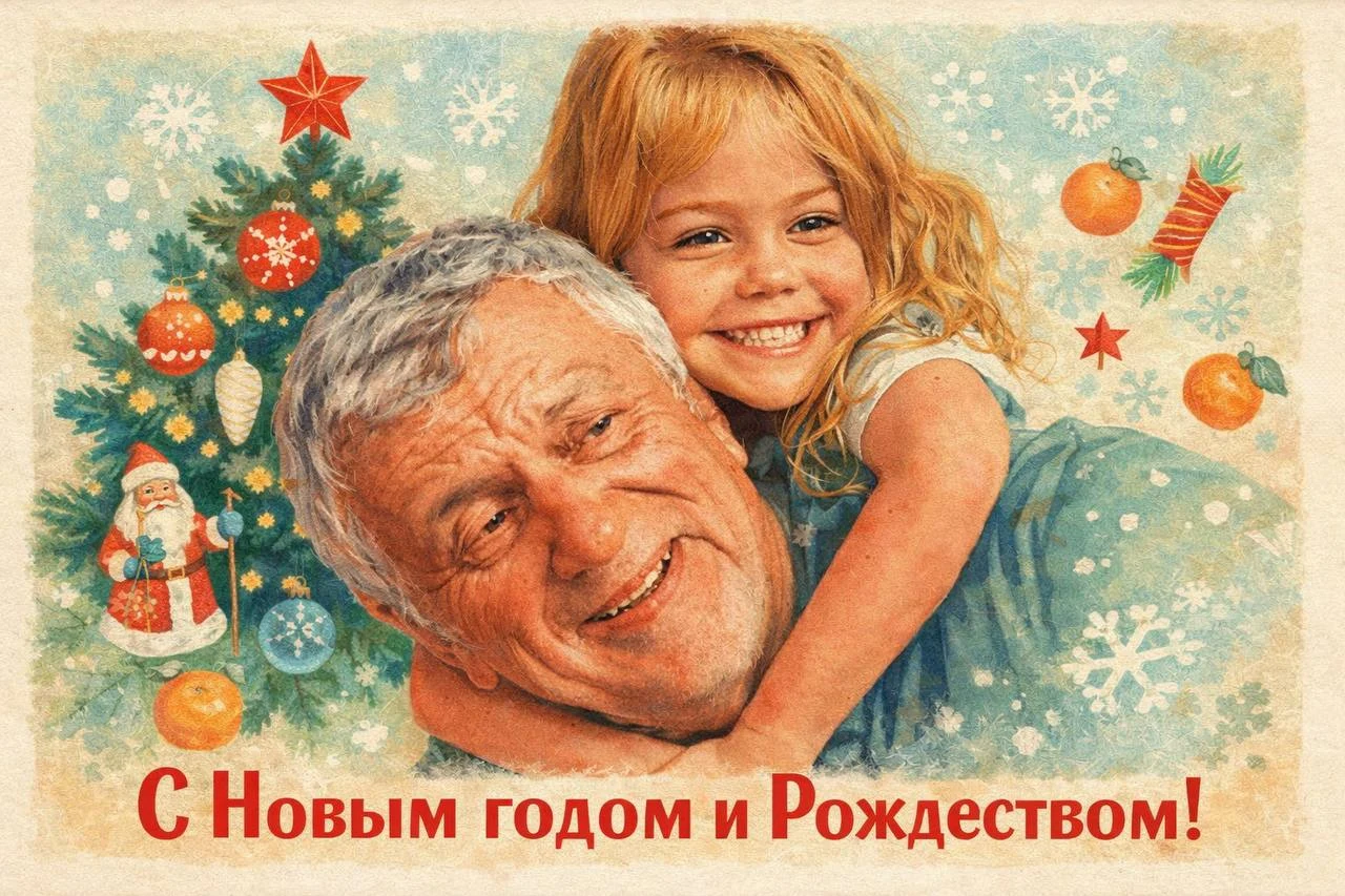 Vintage Soviet New Year Greeting Card