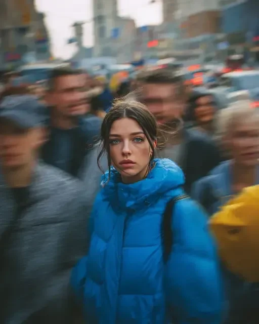 cinematic urban portrait motion blur