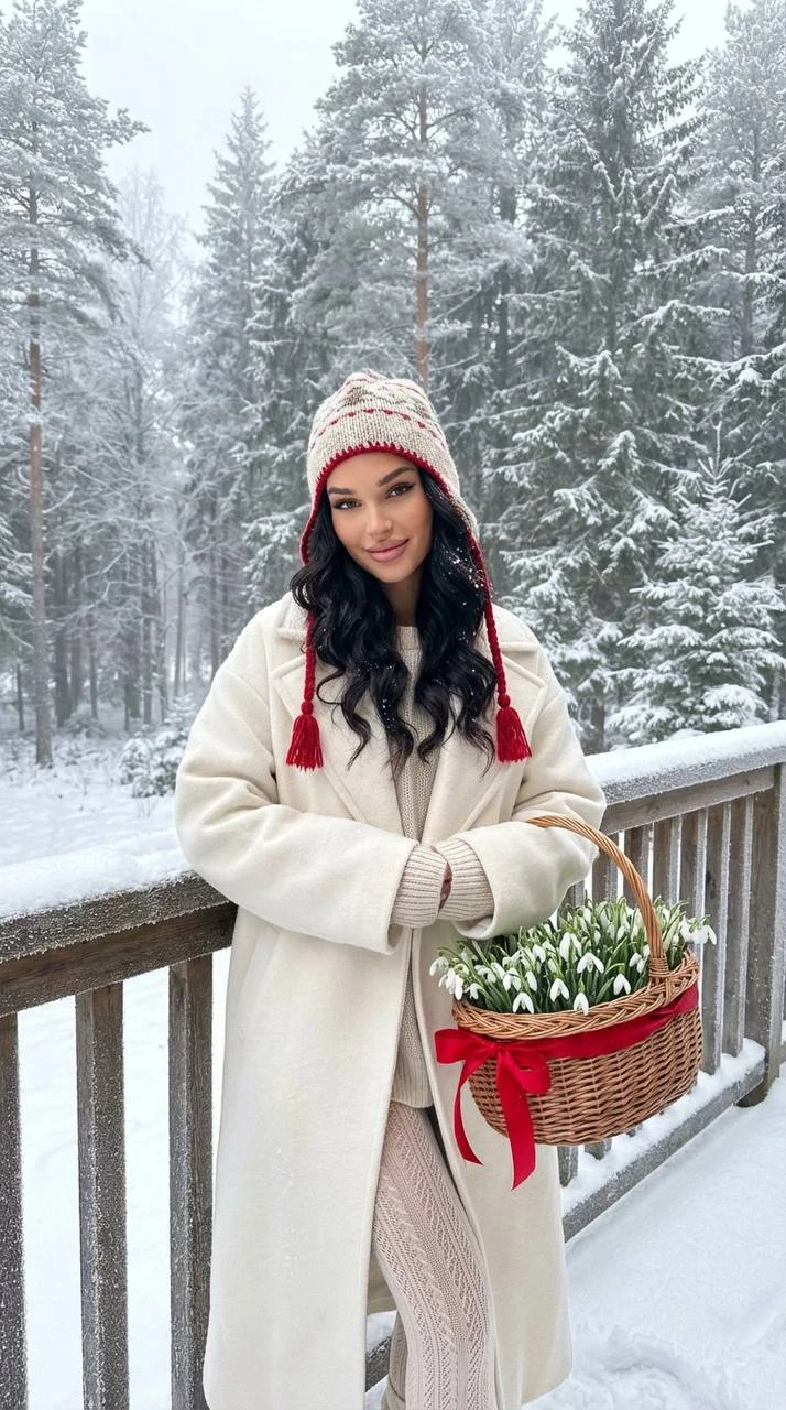 Elegant Winter Wonderland Terrace Portrait