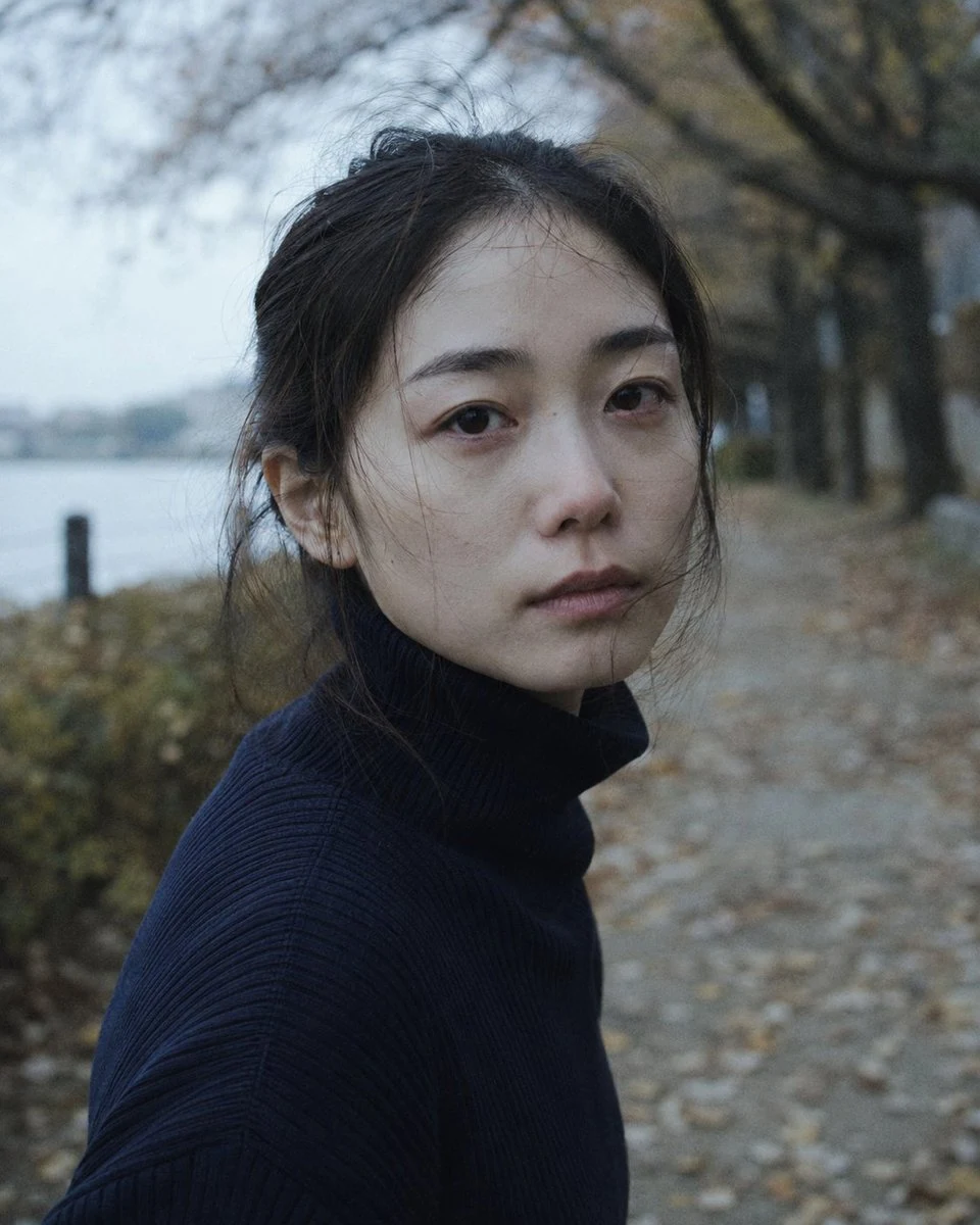 Melancholic Autumn Japanese Woman Portrait
