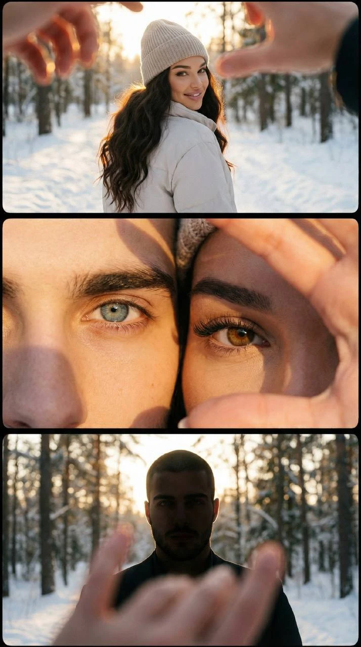 Winter Romance Forest Triptych