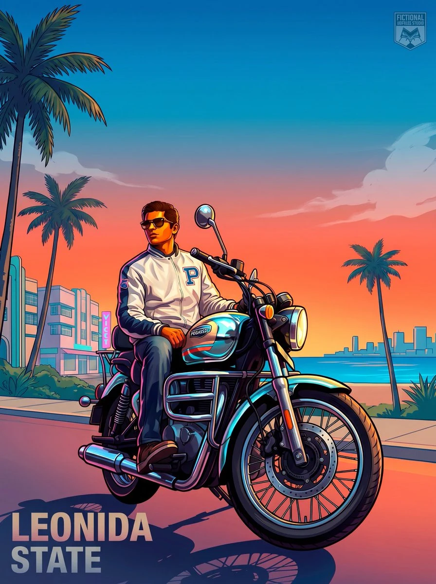 Gta Vi Inspired Motorcycle Poster