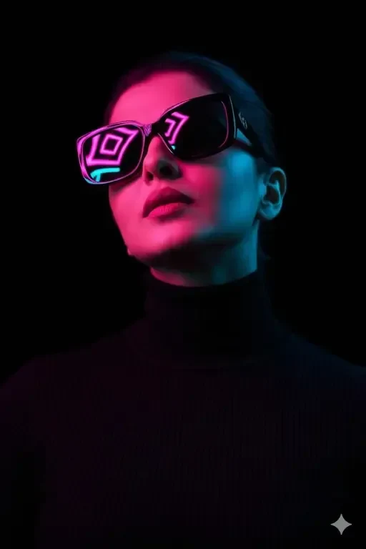 futuristic cyberpunk neon portrait