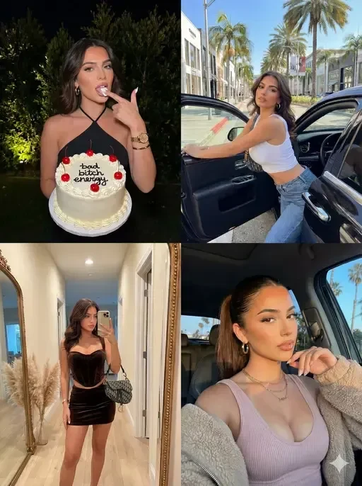 glam influencer lifestyle grid collage