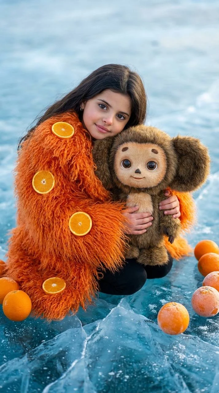 winter tale with cheburashka portrait