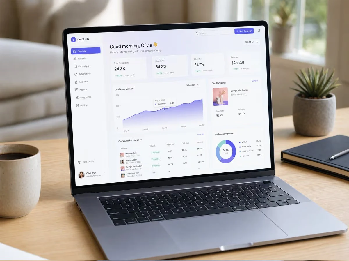 SaaS Dashboard 笔记本电脑模型