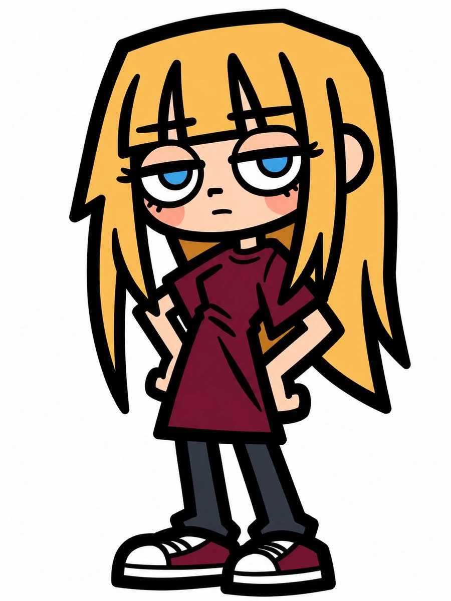 sleepy blonde cartoon character