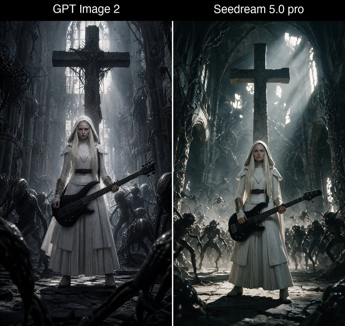 Gothic Nun Bass Guitar Comparison