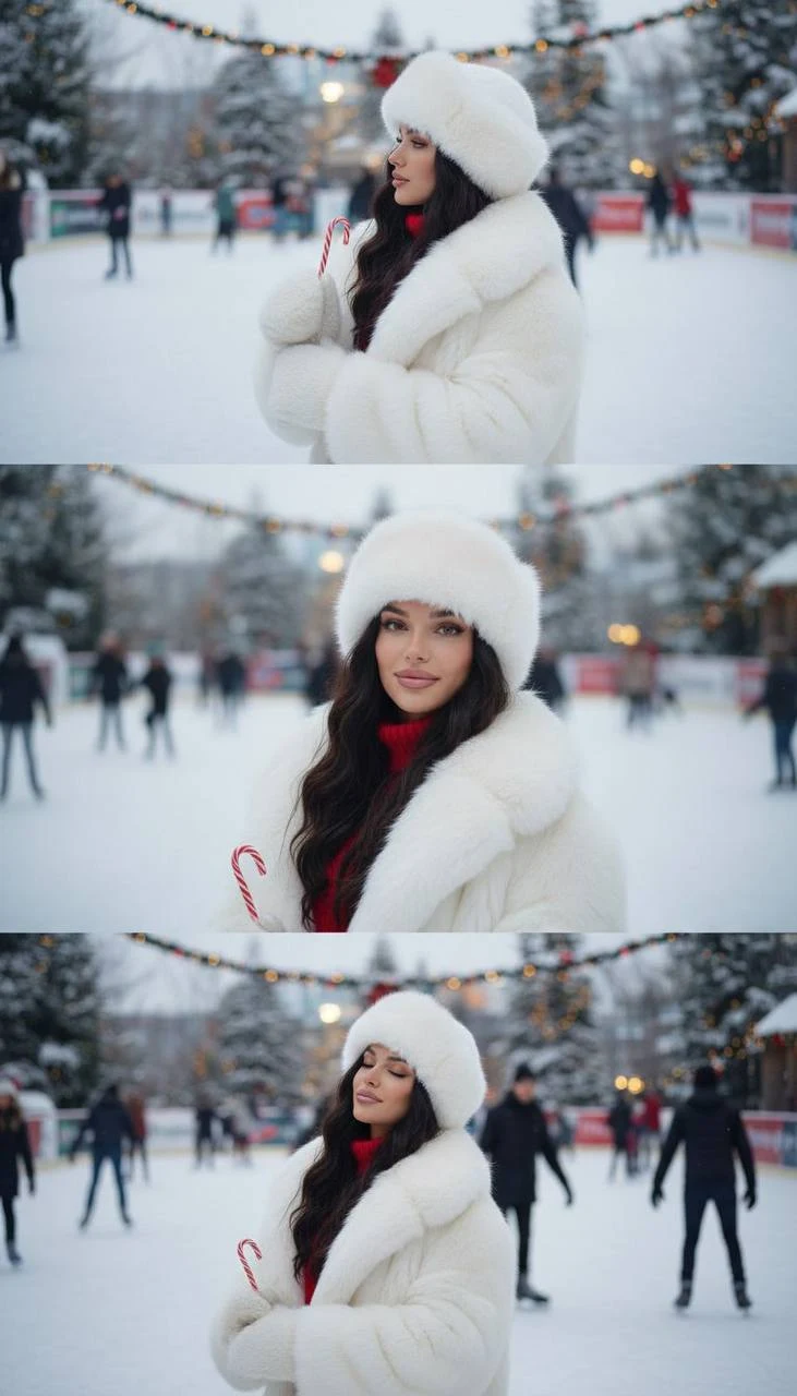 Winter Ice Rink Photo Collage