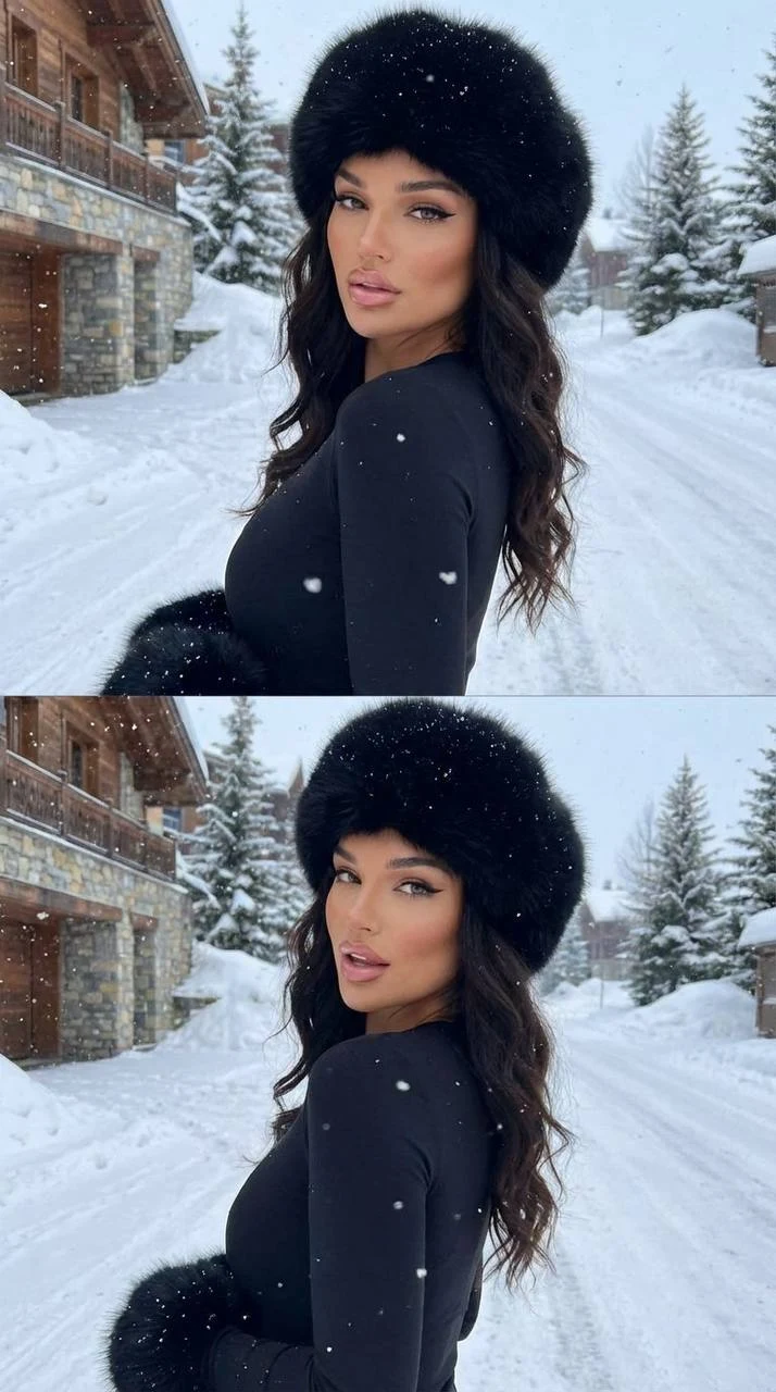 winter fur hat collage