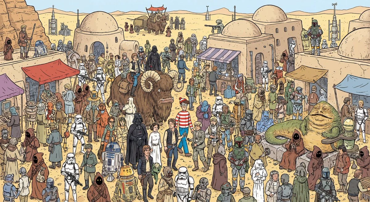 Star Wars Waldo Style Desert Scene