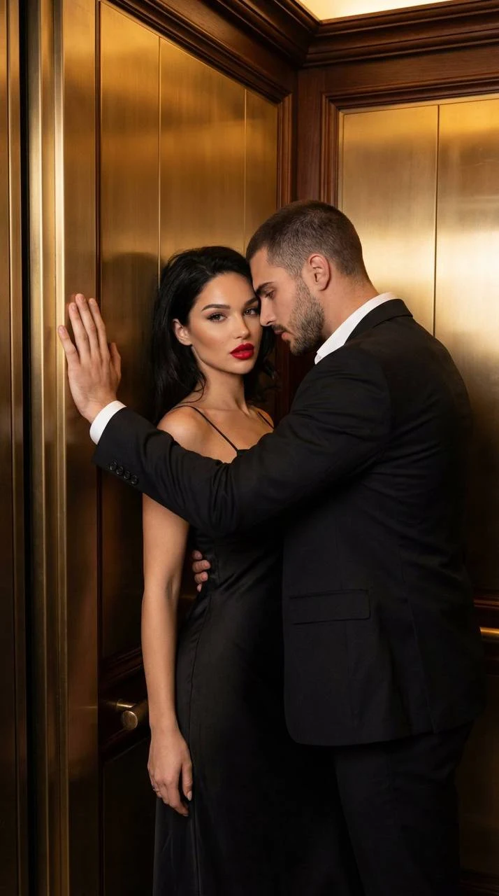 Romantic Couple in Luxury Elevator