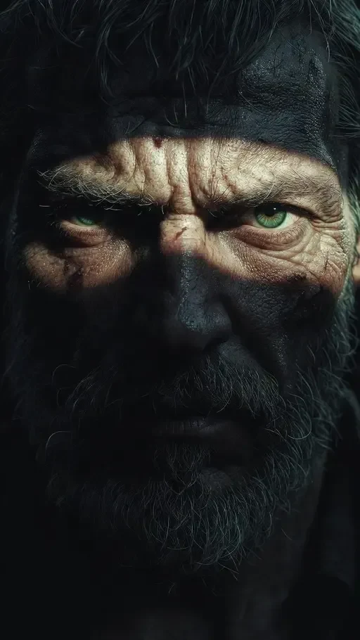 dramatic low-key cinematic portrait
