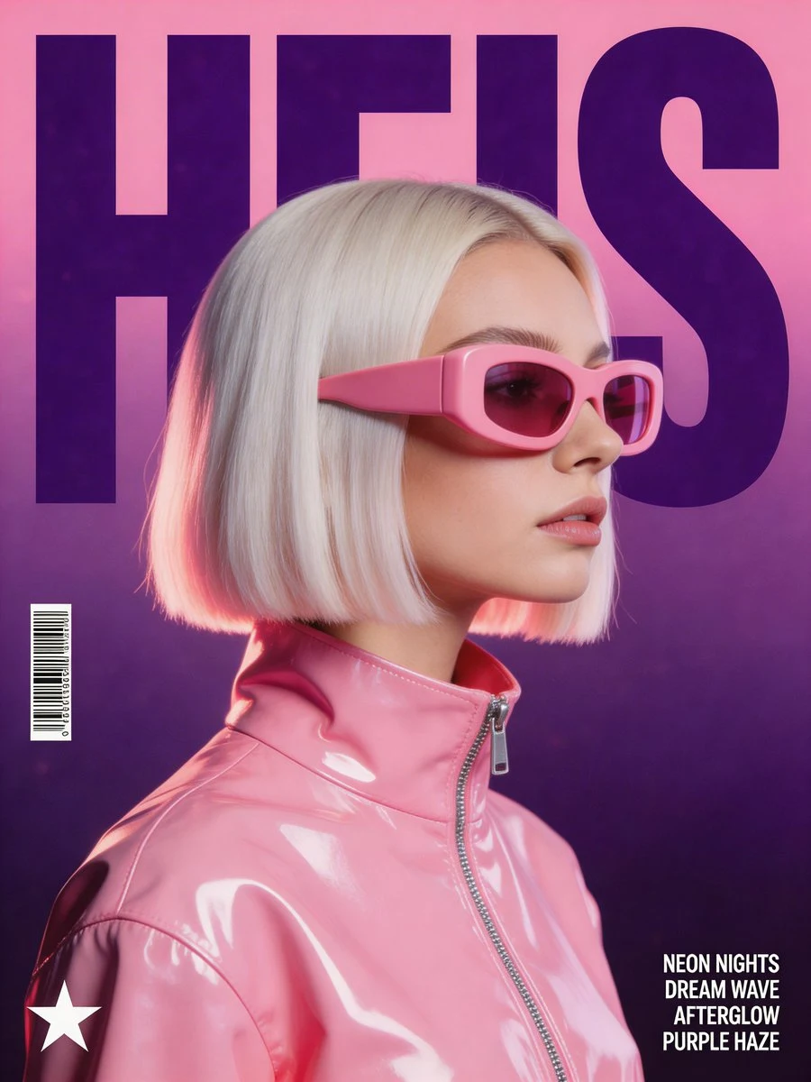 Retro-Futuristic Synthwave Fashion Music Poster