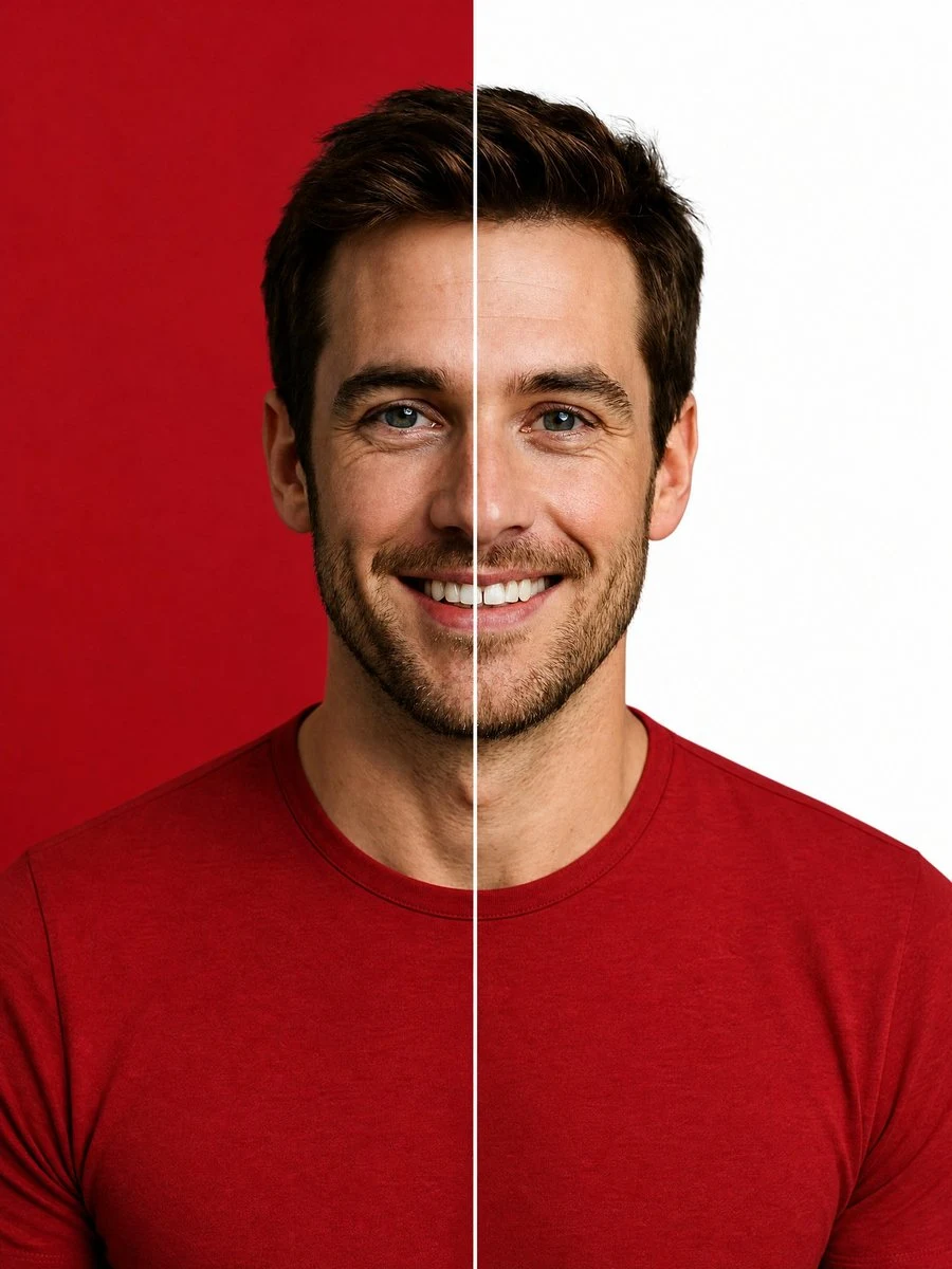 Split Background Studio Portrait