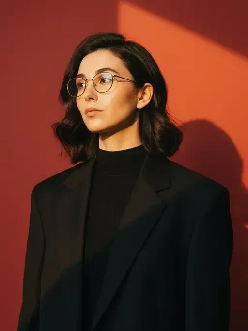 elegant woman in black blazer