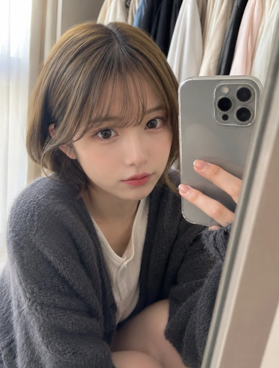 Natural Closet Mirror Selfie Portrait