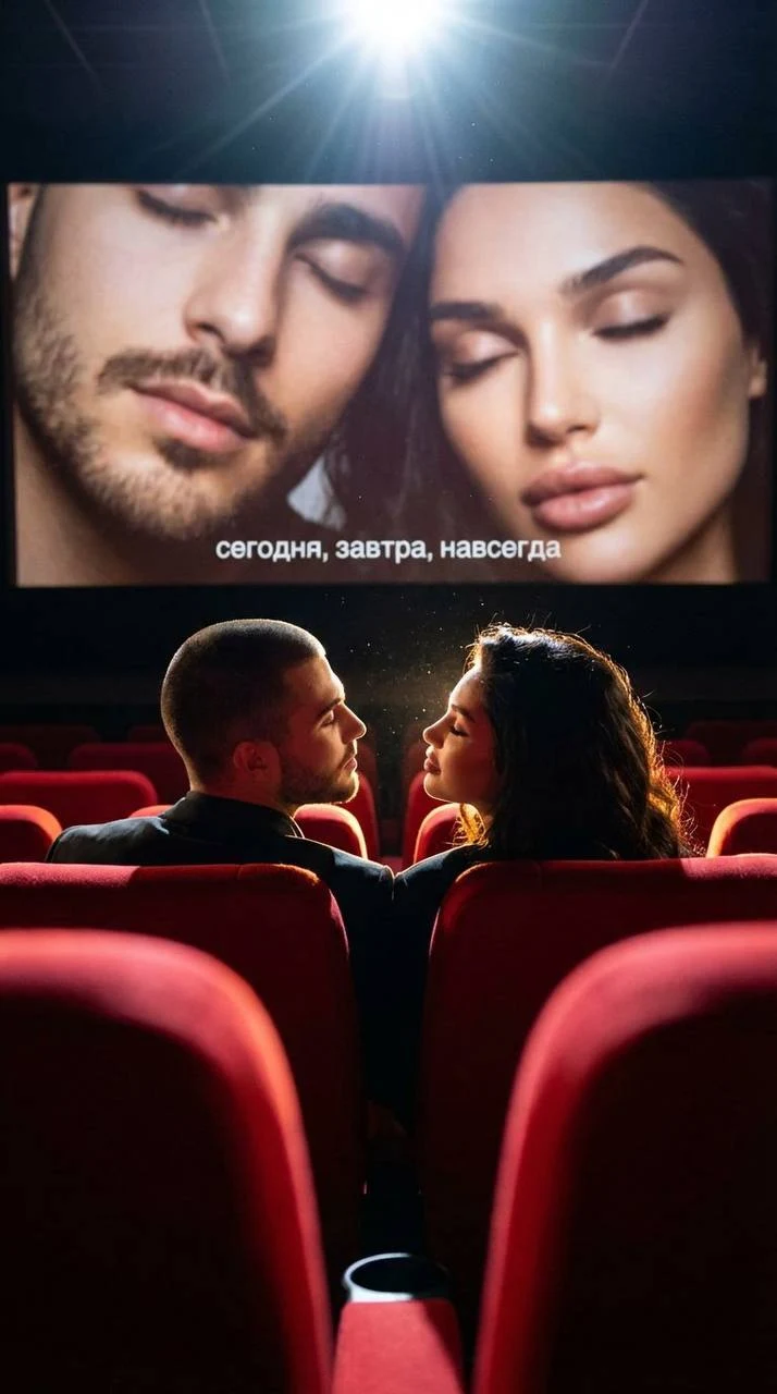 Romantic Cinema Date Scene