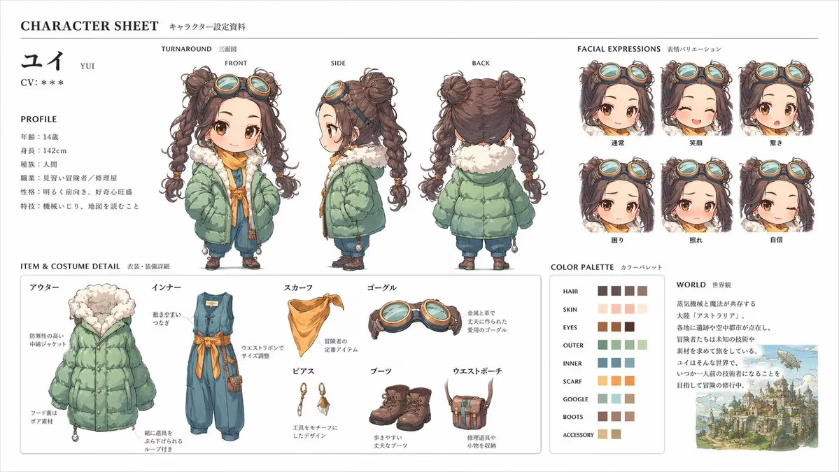 Professional Character Design Sheet Template
