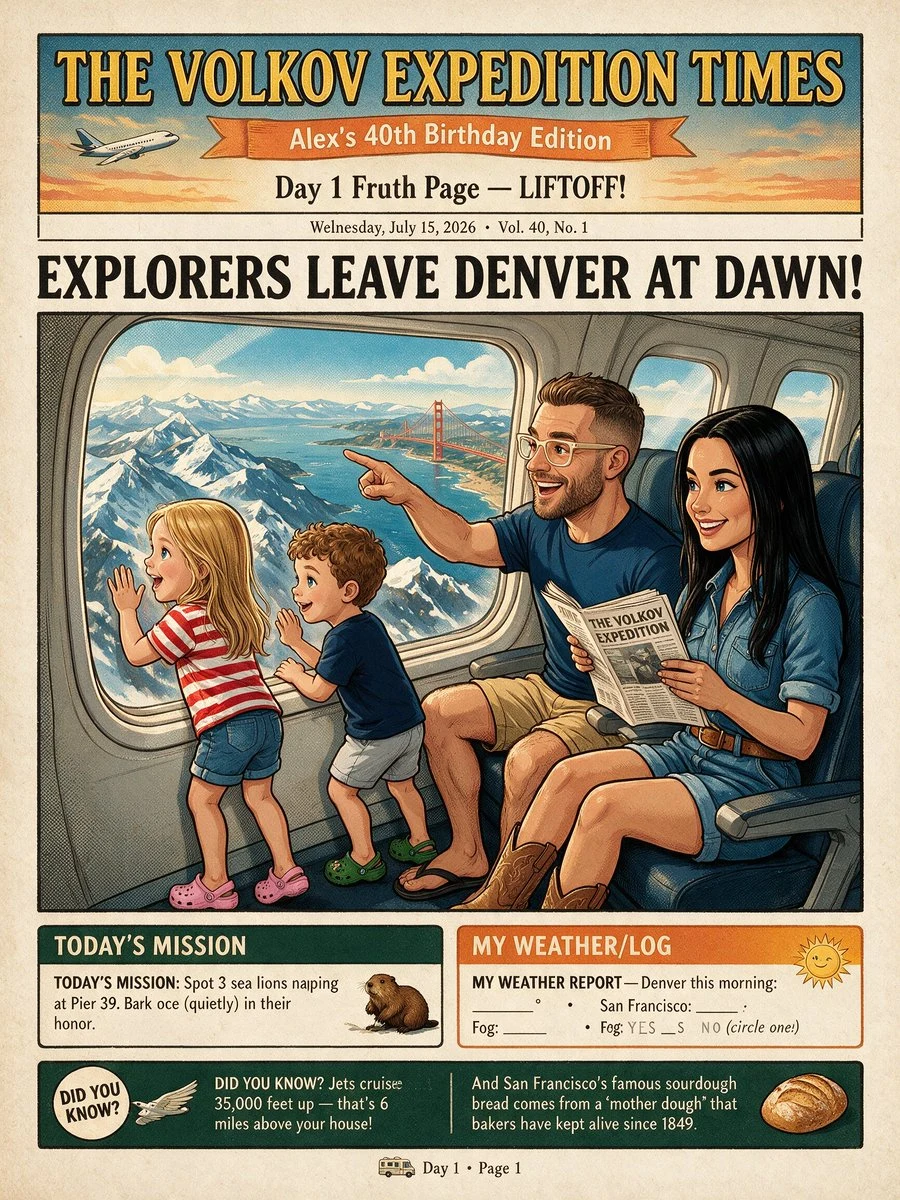Vintage Family Expedition Newspaper Template